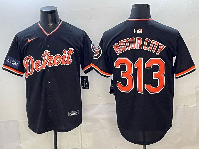 Men Detroit Tigers 313 Motorcity black Game Nike MLB Jersey 2026001